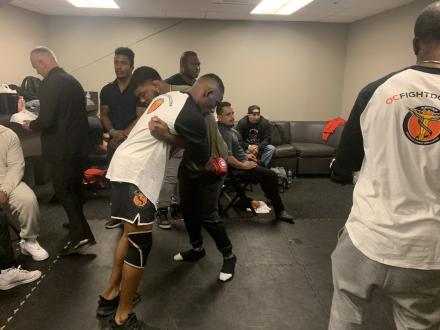 Antonio McKee pre-fight warmup