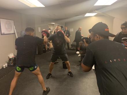 Josh Jones pre-fight warmup