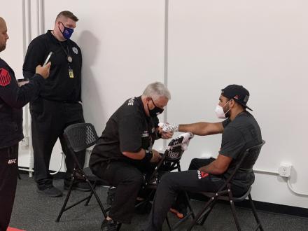 Gabe getting wrapped up