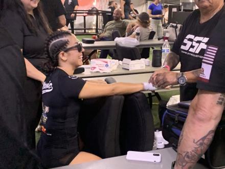 Red corner wrap station