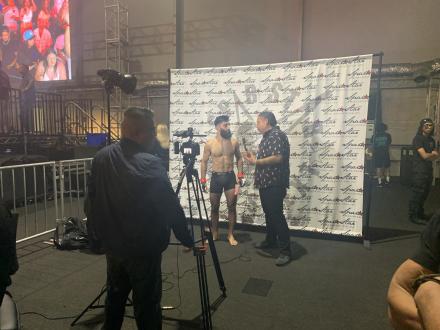 The Gym Crashers crew interviewing the winners