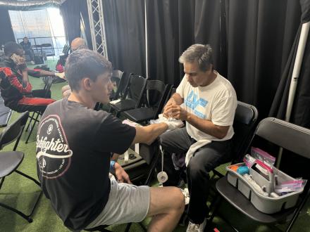 Maxime getting wrapped up