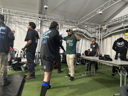 Andrew getting warmed up with Gabe