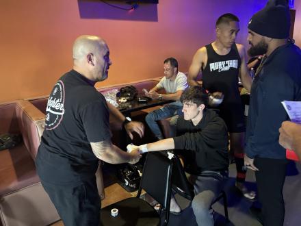 Maxime getting wrapped up