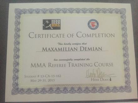 Referee Certificate
