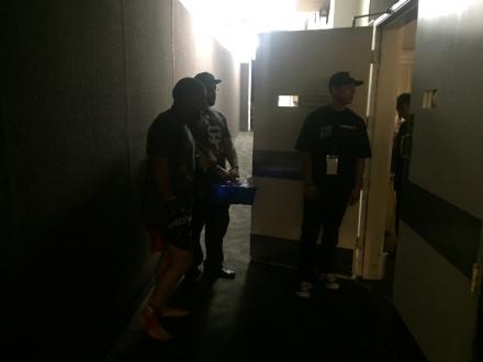 Preparing to walk out