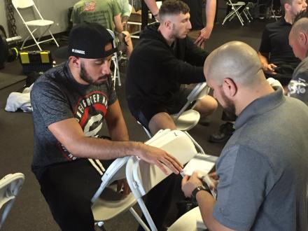 Jesse getting wrapped up