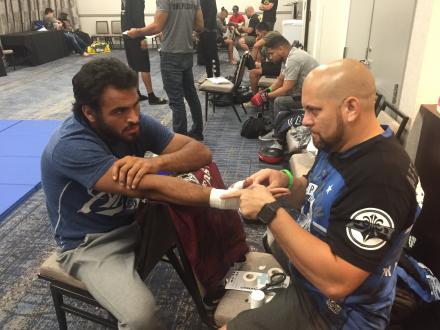 Gabe getting wrapped up