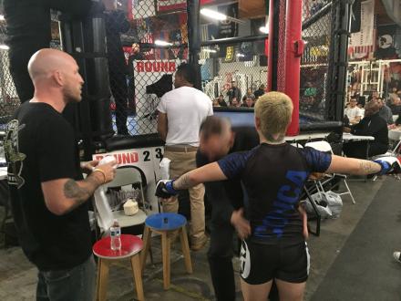 Diana Mendoza pre-fight inspection