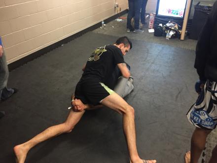 Mike Segura warming up