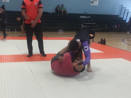 Tameem ends match 2 with his opponent in the shiago and wins via ref decision